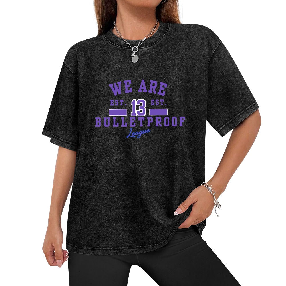 Vintage Wash Off-Shoulder T-Shirt (Unisex)
