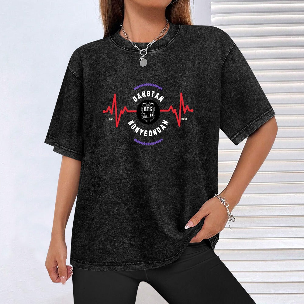 Vintage Wash Off-Shoulder T-Shirt (Unisex)