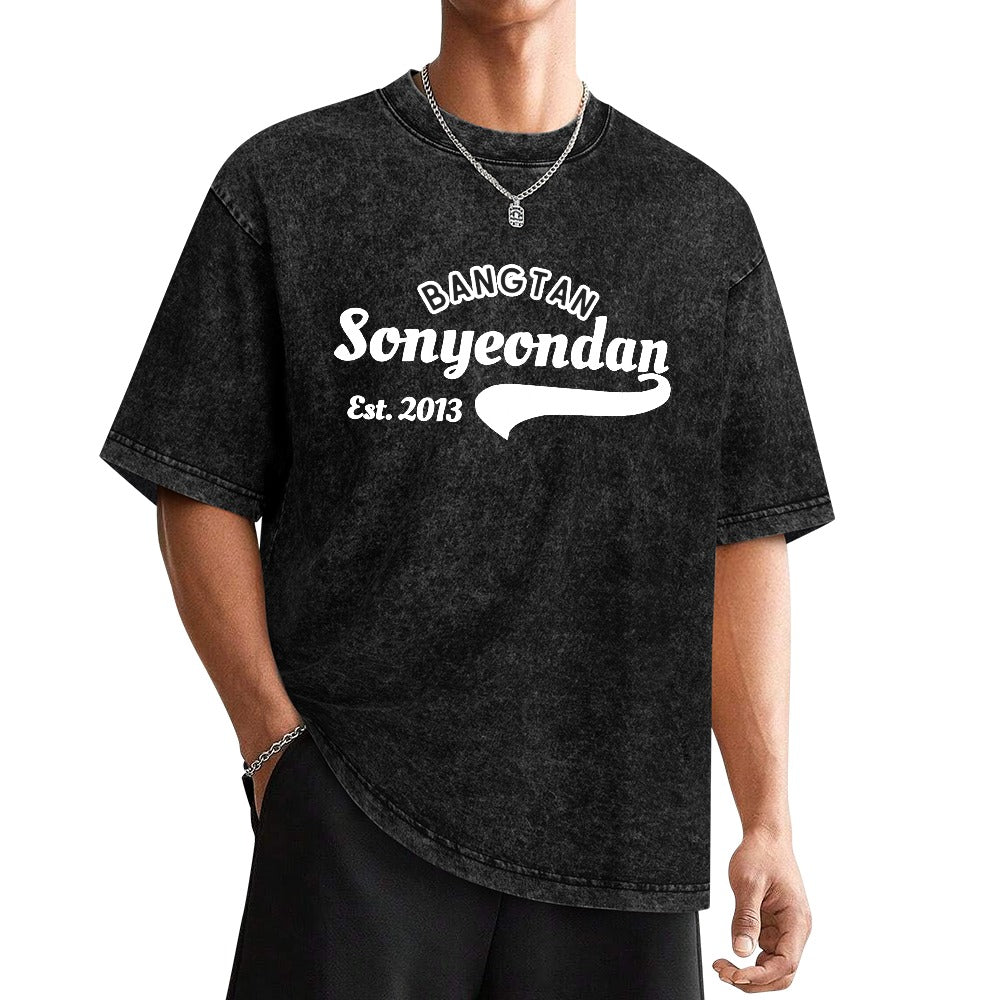 Vintage Wash Off-Shoulder T-Shirt (Unisex)