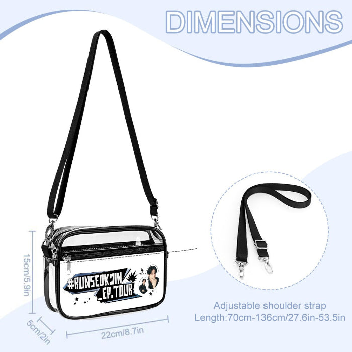 Dimensions chart size of clear concert bag satchel