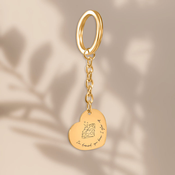 Dynamite Diamond Heart Keychain