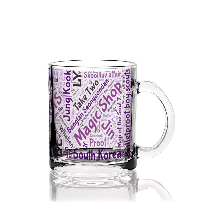 Magic Shop Glass Mug – BTS Albums & Songs Design.