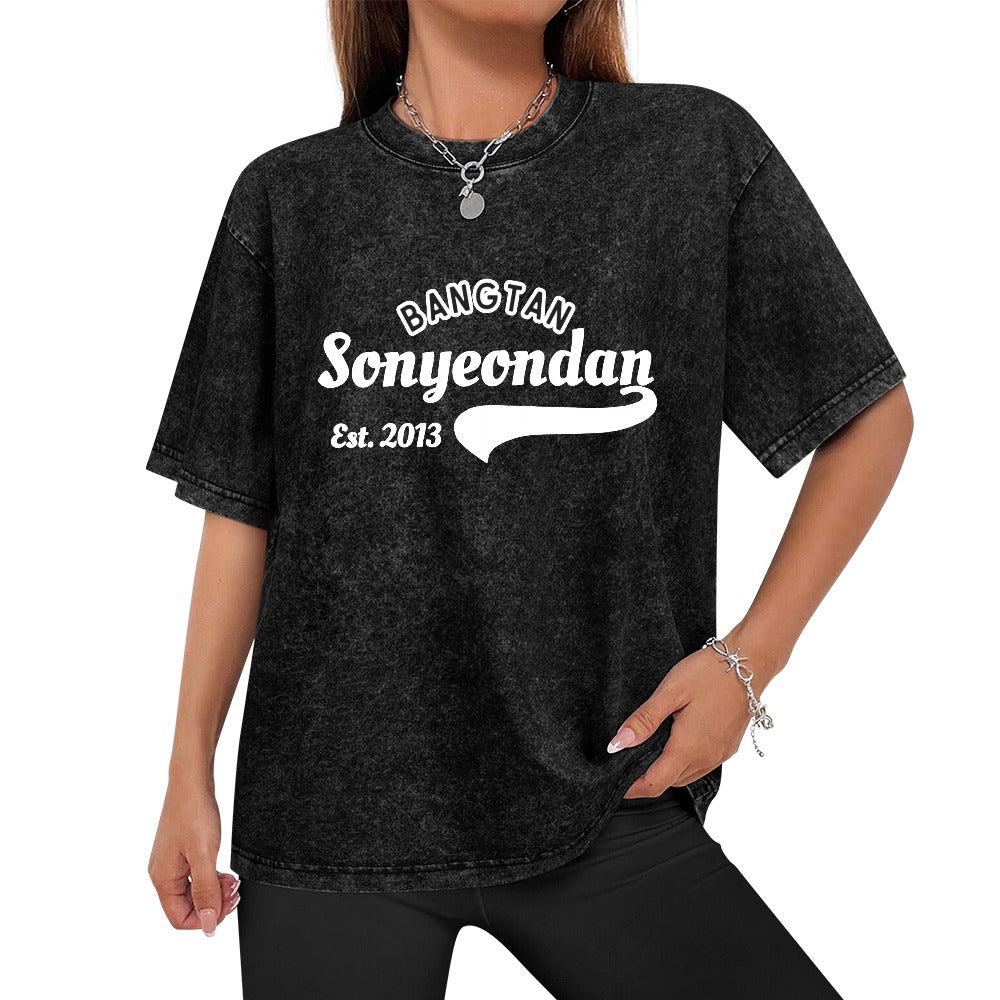Vintage Wash Off-Shoulder T-Shirt (Unisex)