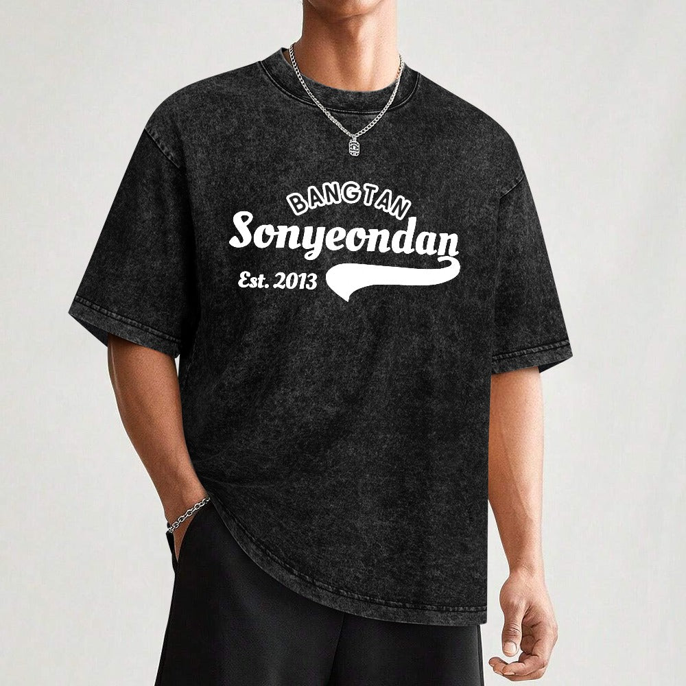 Vintage Wash Off-Shoulder T-Shirt (Unisex)