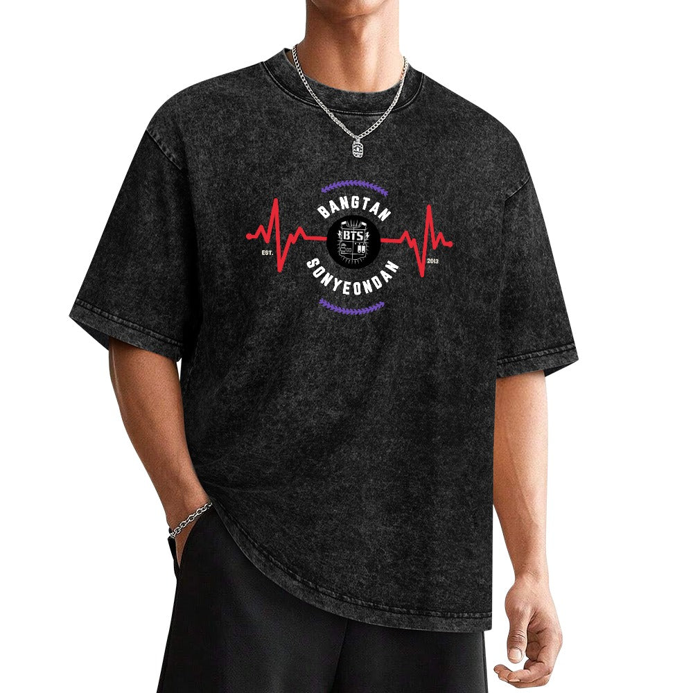 Vintage Wash Off-Shoulder T-Shirt (Unisex)