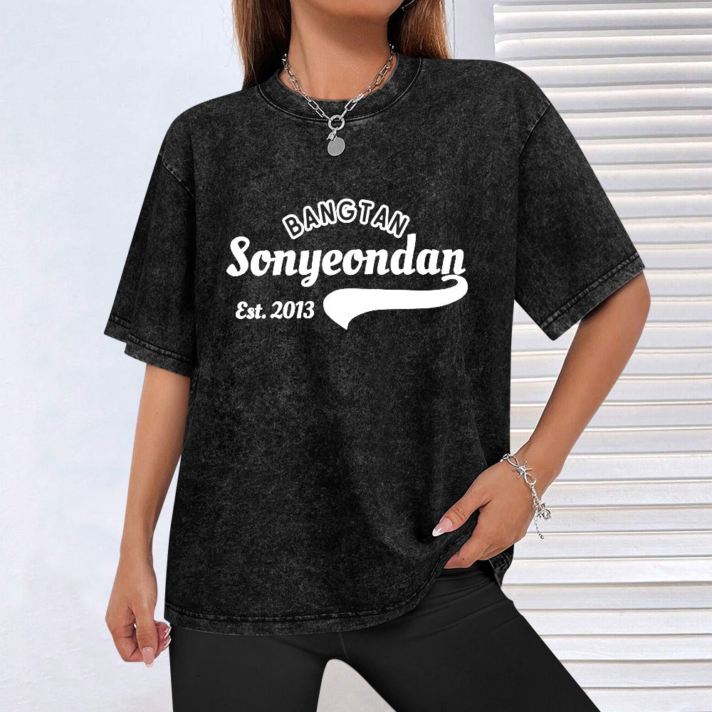 Vintage Wash Off-Shoulder T-Shirt (Unisex)