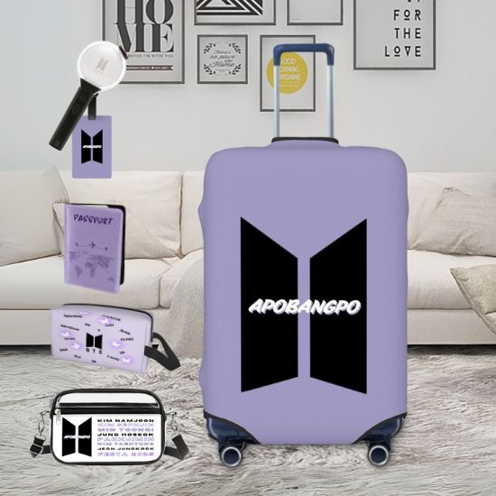 Luggage suitcase covers BTS inspired at an airport
