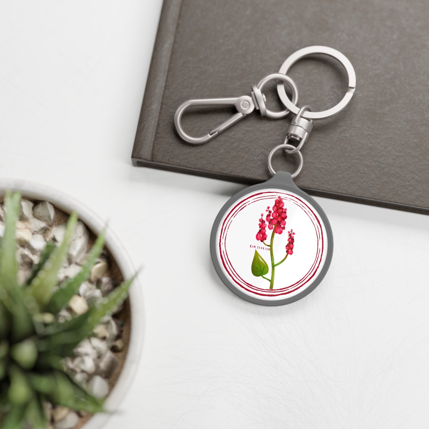 Jin Birthflower Keyring Tag – Rumex BTS Keychain