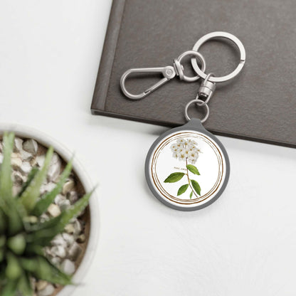 Jimin Birthflower Keyring Tag -Bridal Wreath Keychain