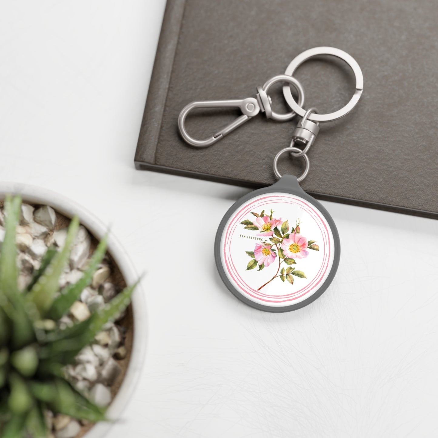 BTS V Taehyung Birthflower Keyring Tag