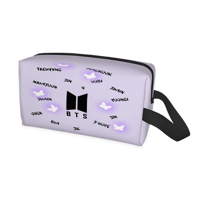 BTS-Inspired Travel Toiletry Bag – BT21, Mikrokosmos & Bangtan Designs