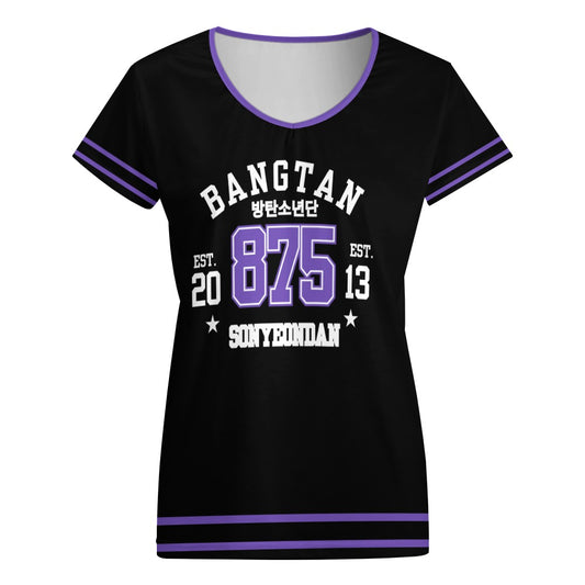Bangtan V-neck short sleeve T-shirt