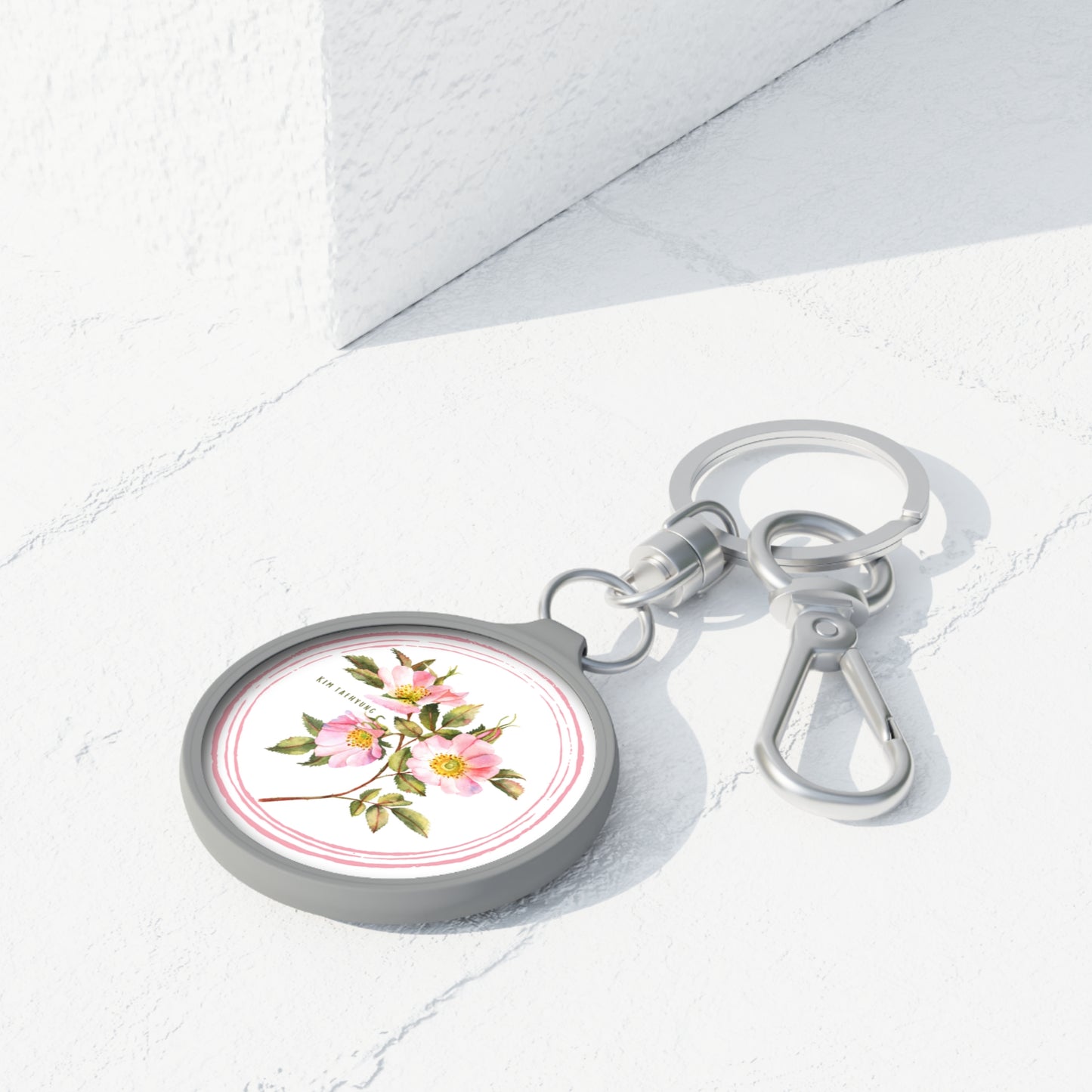 BTS V Taehyung Birthflower Keyring Tag