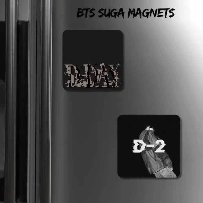 Refrigerator with BTS suga album magnets