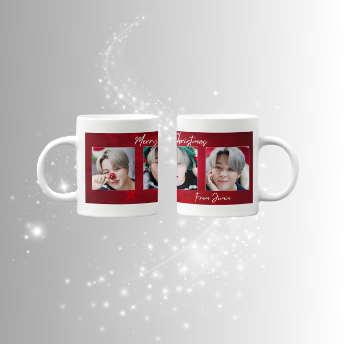 Mock-up Christmas mug with bts member Park Jimin