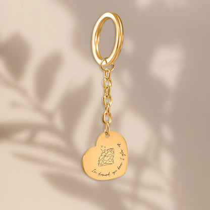 Dynamite Diamond Heart Keychain