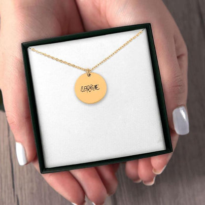 Please Love ME JK Birthflower - Coin Necklace.