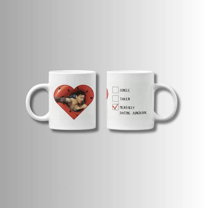 Mock-up white mug dating Jeon Jung Kook