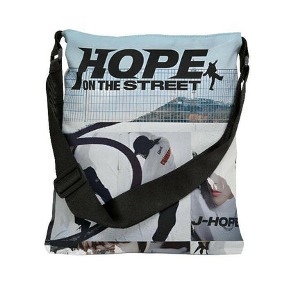 Close-up frontside totebag j-hope of bts album Hope on the streets design 