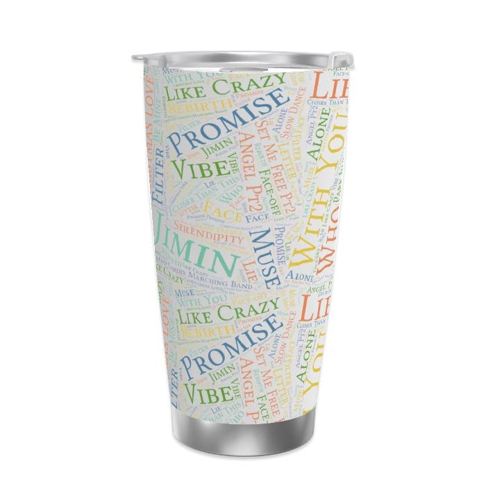 Frontside insulated tumbler jimin discography design