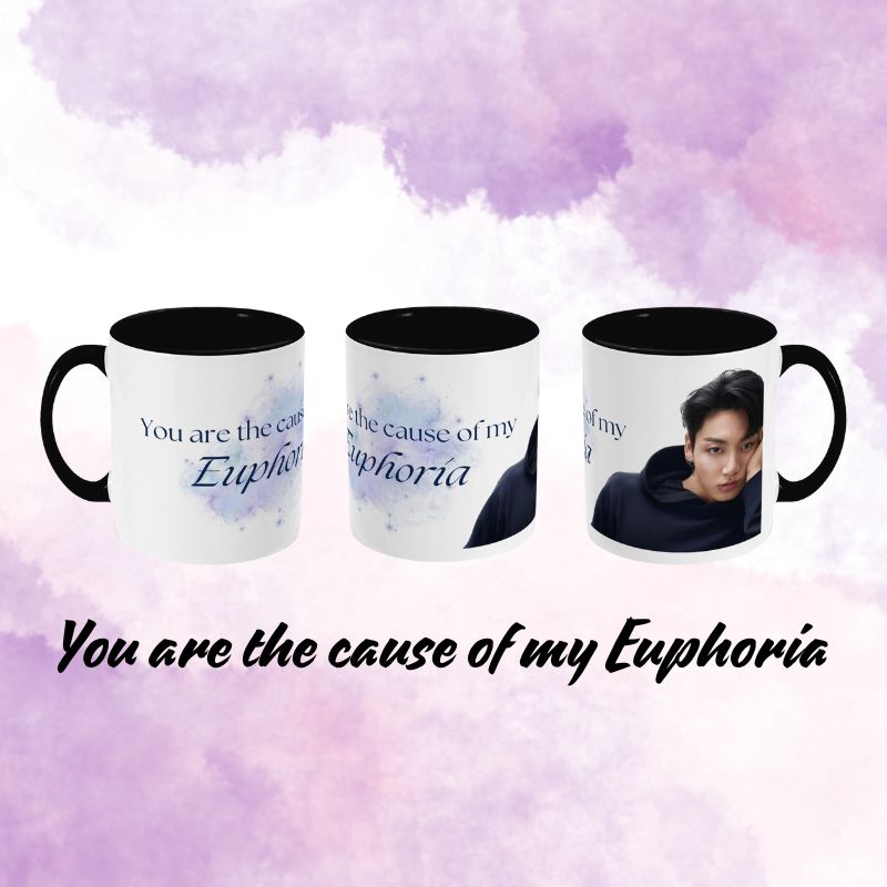 Different angle shot of Jungkook euphoria mug