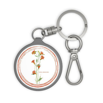 Close up birthflower JK of BTS keychain