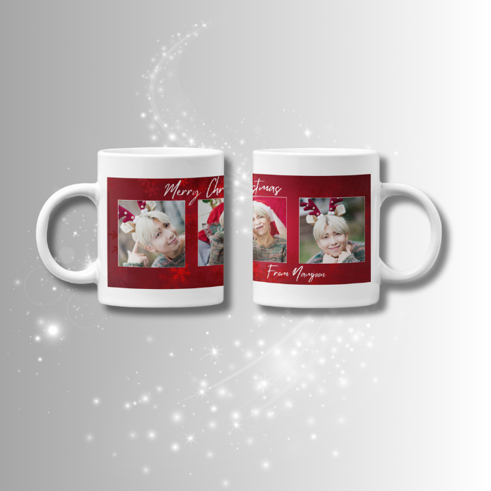 Mock-up Christmas mug with bts member Kim Nam Joon -RM