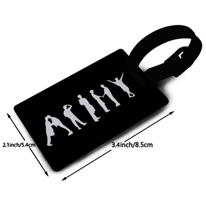 Image of luggage tag and size