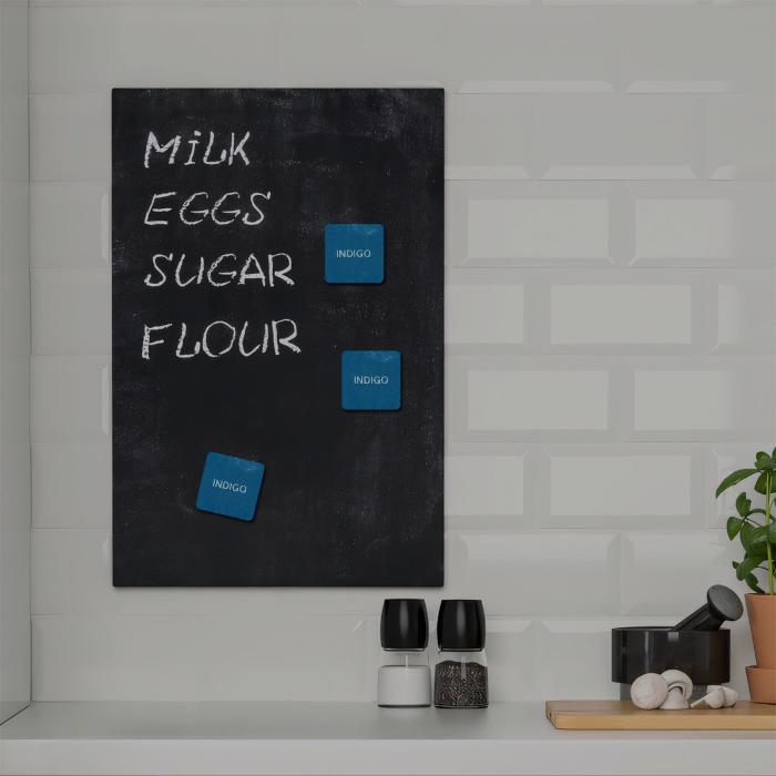 Kitchen desk with magnetic board and RM album indigo magnets