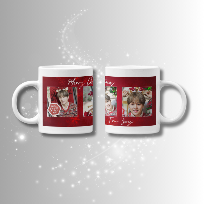 Mock-up Christmas mug with bts member Suga - Min Yoongi