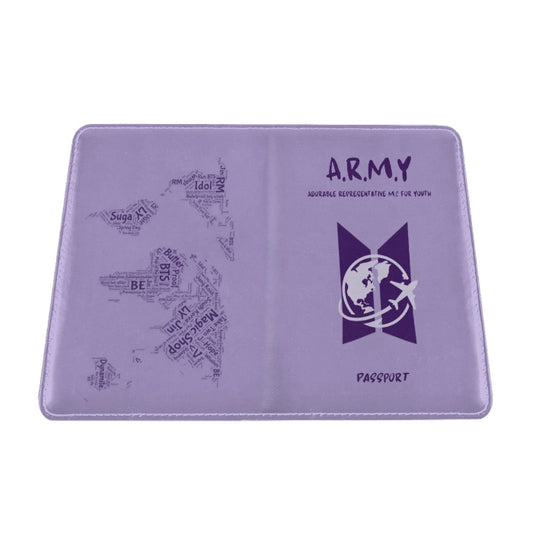 Purple Passport holder design Map of Bangtan Soul of BTS and ARMY