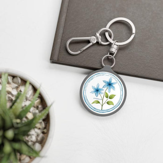 RM Birthflower Clematis BTS Keychain