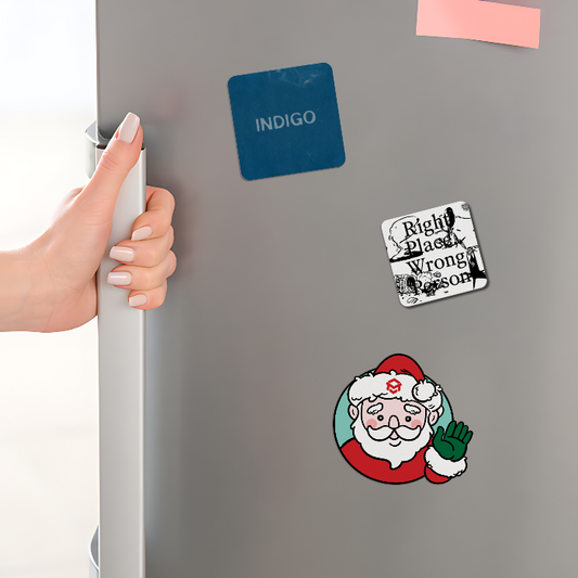 Fridge magnets of RM of bts holding by a woman