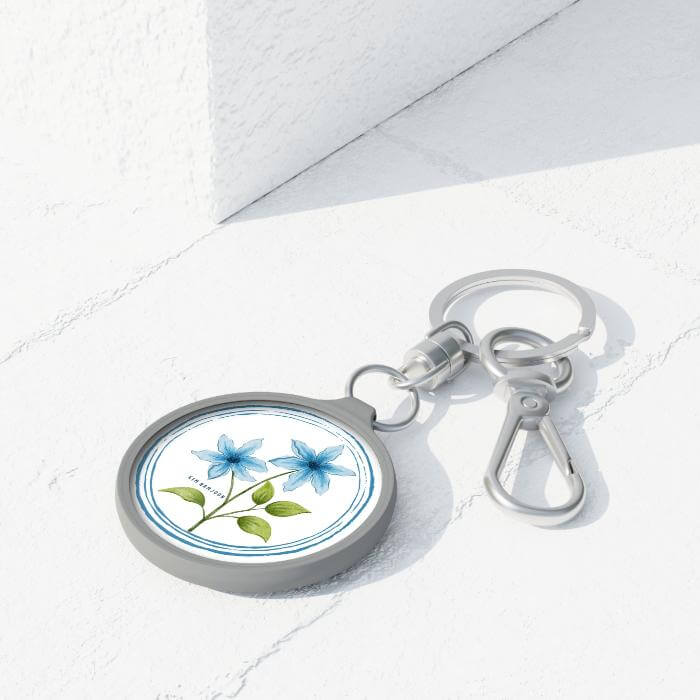 RM Birthflower Clematis Keychain