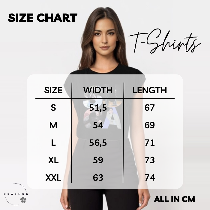 Image of shirt size table