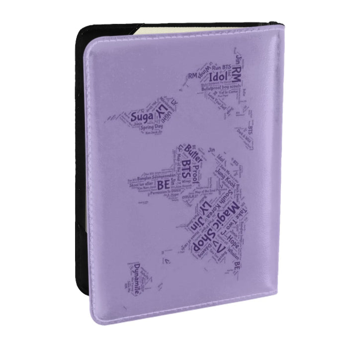 Back of purple passport holder Map of Bangtan Soul