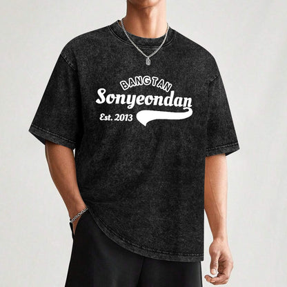Vintage Wash Off-Shoulder T-Shirt (Unisex)