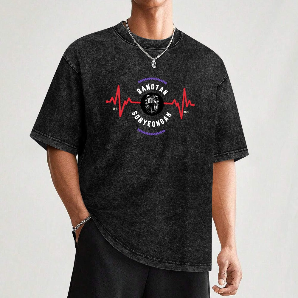 Vintage Wash Off-Shoulder T-Shirt (Unisex)