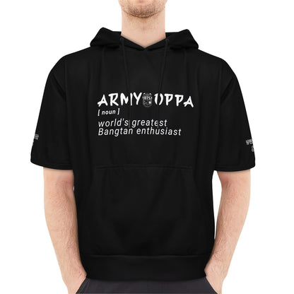 Men’s Short Sleeve Fleece Hoodie – ARMY Oppa