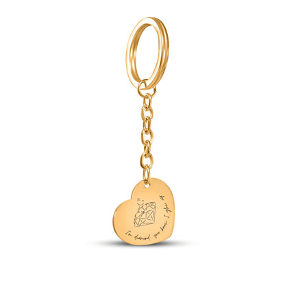 Dynamite Diamond Heart Keychain