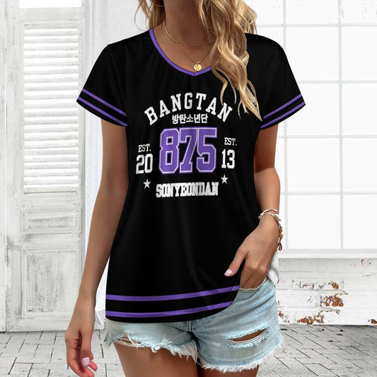 Bangtan V-neck short sleeve T-shirt