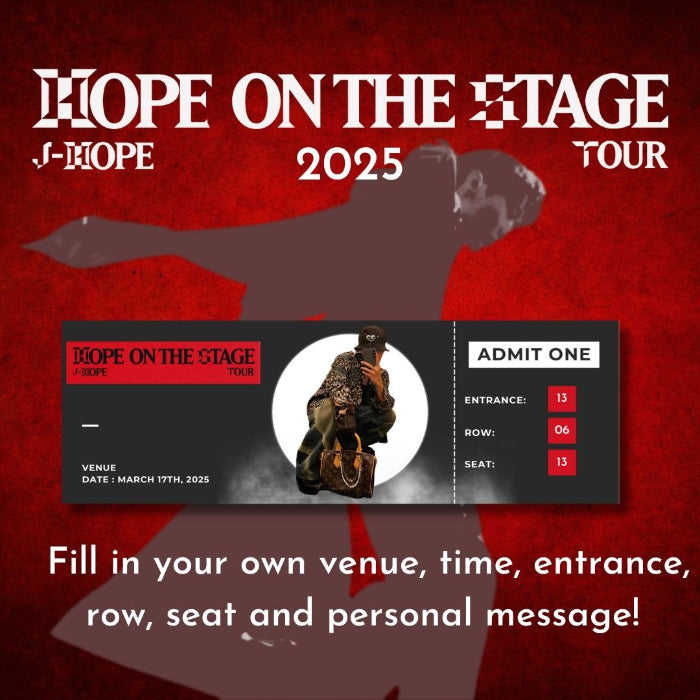 Customizable tickets concert J-Hope BTS Hobi On the Stage 2025