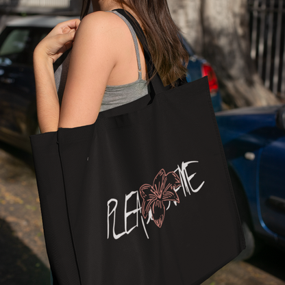 Young woman on the streets with JK tiger lily shoppingbag