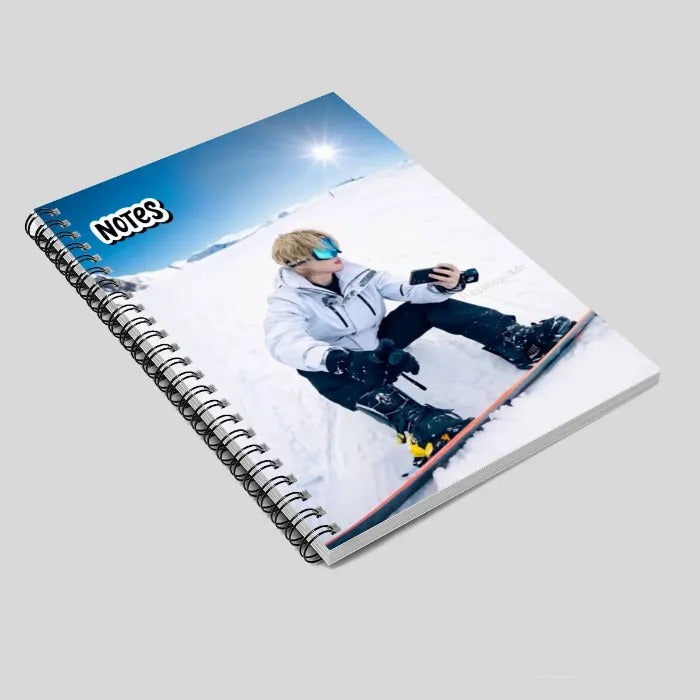 leftside of a notebook with Jimin are you sure design