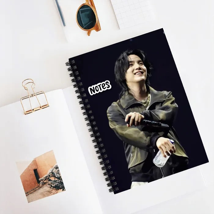 Mockup of notebook featuring min yoongi suga d-day 