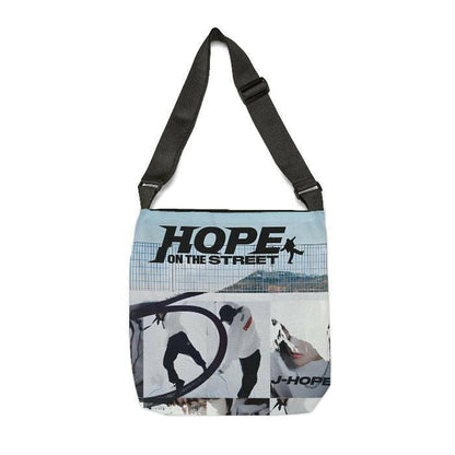 front image totebag j-hope of bts album Hope on the streets design with a white background