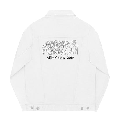 White Denim jacket- customize your ARMY Year